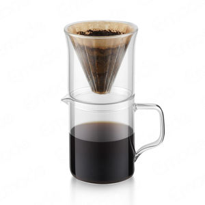Cafetière à filtre à dégoulinement, 400 ml, cafetière à filtre à dégoulinement avec filtre en verre, cafetière portable en verre, cafetière à tasse unique - Product Image 1