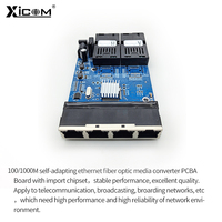 XICOM Gigabit, 2 Puertos de Fibra, 4 Puertos RJ45, Placa PCBA, Conector SC, Monomodo Simplex, Switch de Fibra Óptica Ethernet 10/100/1000M