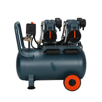 Compresor de Aire de Pistón Sin Aceite LASTON Portátil de 2800 RPM y 120 L/Min con Tanque de 50 Litros para Construcción, Alimentado por CA