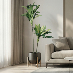 Planta Artificial de Dracaena de Dos Tallos, Planta Decorativa en Maceta de Tacto Real para Decoración de Interiores, Hogar, Oficina, Hotel - Product Image 5