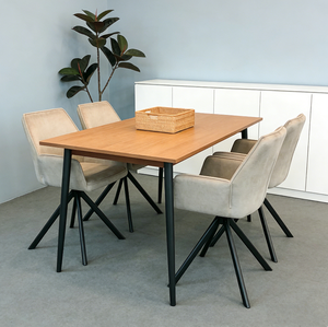 Fauteuil pivotant contemporain avec dossier haut, revêtement en velours <span class=keywords><strong>beige</strong></span> et pieds en métal noir pour les intérieurs modernes - Product Image 6