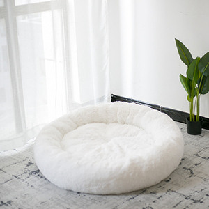 Luxury Plush <strong>Pet</strong> <strong>Cushion</strong> Soft Faux Fur Donut <strong>Bed</strong> for Dogs and Cats Round Cat Dog <strong>Bed</strong> - Product Image 4