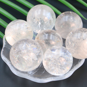 Esfera de Cristal de Cuarzo Natural Transparente al por Mayor, Bola de Cristal Pulida Blanca, Piedra Curativa, Gema Artesanal para Decoración del Hogar - Product Image 1