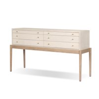 Console d'entrée moderne de luxe en bois massif, fabriquée à la main, durable, multi-compartiments, avec rangement fonctionnel pour le salon