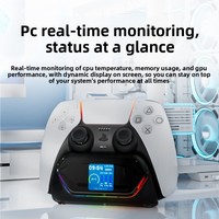 Support de charge rapide pour manette de jeu compatible avec éclairage RGB, en matériau ABS, station de rangement pour contrôleur