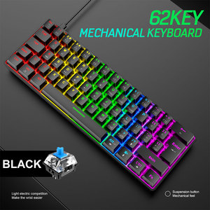 T60 Optical Mechanical Gaming <b>Keyboard</b> Blue Switch 62 Keys <b>USB</b> Type C Wired RGB 18 Lights PC Gamer Rgb <b>Keyboard</b> - Product Image 6