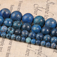 Perles de pierre turquoise américaine bleue lisse de 4 à 10 mm, semi-précieuses naturelles, de marque Kuoyu, pour la fabrication de bijoux DIY, vente en gros