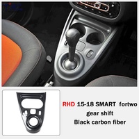 Autocollant de mise à niveau intérieur pour levier de vitesses en plastique fibre de carbone noir, kit 1 pièce, compatible avec les modèles LHD et RHD pour Mercedes Smart 2015-2018
