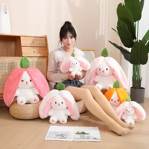 SongshanToys benutzer definierte weiche Peluches Anime Plüsch tier kleine süße Kawaii Stofftier Plüsch Karotte Erdbeer Kaninchen Hase Plüschtiere