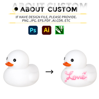 Canards en vinyle d'été personnalisables avec logo, jouets de bain amusants qui font des sons, pour fêtes d'anniversaire sur le thème de la plage