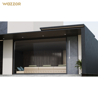 Porte d'entrée moderne de sécurité extérieure en aluminium, design minimaliste, antivol, nouvelle conception Wazzor