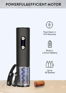 Mejores vendedores 2024 para <span class=keywords><strong>Amazon</strong></span> Nuevos dispositivos electrónicos Abrebotellas eléctrico para vino tinto <span class=keywords><strong>Sacacorchos</strong></span> con luz Led - Product Image 3