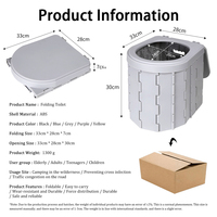 Toilette en plastique télescopique pliable personnalisée en gros Toilette de camping portable d'extérieur Toilette de voyage mobile pliable en voiture