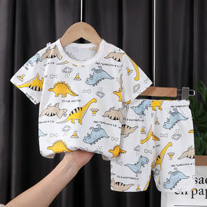 Ensemble été pour garçons et filles en coton 100% avec motif de dessin animé, short et t-shirt à manches courtes en pur coton, vêtements pour enfants - Product Image 5