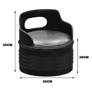 Juego de mesa y silla de diseño de tambor de aceite industrial amarillo-negro comedor Bar cubierta barbacoa cafetería Bistro sofá comercial - Product Image 4