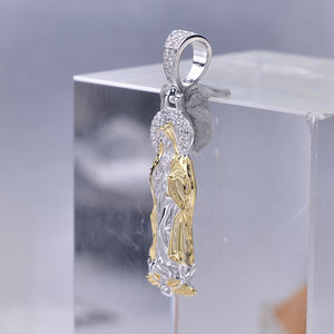 Collar <span class=keywords><strong>de</strong></span> <span class=keywords><strong>Virgen</strong></span> María chapado en oro blanco y Plata <span class=keywords><strong>de</strong></span> Ley 925 Colgantes <span class=keywords><strong>Virgen</strong></span> <span class=keywords><strong>De</strong></span> <span class=keywords><strong>Guadalupe</strong></span> para cadena <span class=keywords><strong>de</strong></span> acero inoxidable - Product Image 6