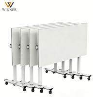 Bureau pliant portable de haute qualité, mécanisme de pliage rapide, forte capacité de charge, support mobile, plateau en bois pour l'école et la formation