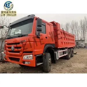 Second Hand Sino Howo 371 6x4 A7 4x4 Tipper Truck With Crane Used Dump Trucks