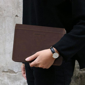 Venta al por mayor de cuero genuino de la cartera de negocios caso notebook con cremallera - Product Image 4