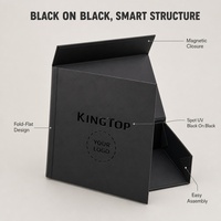 Boîte à montre rigide personnalisable pour montres connectées et connectiques, fermeture magnétique, pliable, noir mat, vernis sélectif UV, vente en gros directe usine