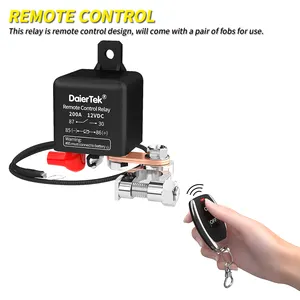 12V DC Automotive Relay 200A Remote Battery Disconnect Switch With 2 Keys Kit Wireless Car Kill Switch Anti-Theft