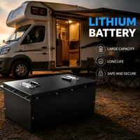 Batterie LiFePO4 intelligente BMS 12V/24V/25.6V 50Ah/120Ah/240Ah/260Ah/314Ah avec application Bluetooth et boîtier en acier robuste pour camping-car et stationnement
