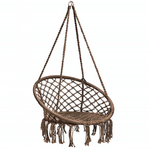Hamaca Colgante de Macramé <span class=keywords><strong>para</strong></span> Patio Exterior, Silla Columpio <span class=keywords><strong>para</strong></span> <span class=keywords><strong>Sala</strong></span> de Estar - Product Image 1