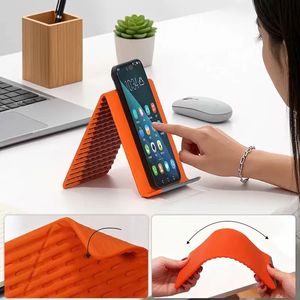 High Quality Adjustable Multi-Angle Flexible Silicone Phone Stand Aluminum Core Foldable Rollable <b>Holder</b> for Phones and <b>Tablets</b> - Product Image 3
