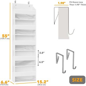 Organisateur à suspendre au-dessus de la porte, 5 niveaux avec 10 poches en filet pour le rangement de la chambre, de la salle de bain et de la chambre d'enfant - Product Image 2