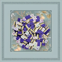Tapis de jeu de mahjong américain professionnel 4 couches de 32 mm (1-1/4 po) avec 160 tuiles en acrylique lourd couleur lavande, vert sauge et feuillage doré