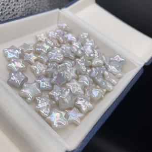 Großhandel 5A-Qualität Barocke Natürliche Süßwasserperlen 12-14mm Fünfzackiger Stern Lose Perlen Weiß Bunt Schmuckherstellung Unbehandelt - Product Image 2