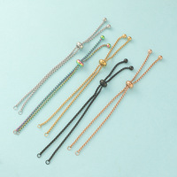 Base de bracelet en acier inoxydable réglable avec chaîne à maillons coulissants, pour la fabrication de bijoux DIY, cordon de bracelet pour femmes, accessoires faits à la main