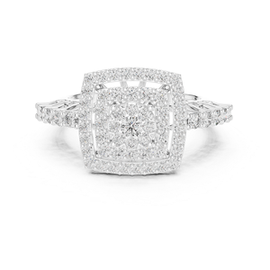Bague en argent avec diamant, bijou classique élégant et stylé pour femme, parfait pour les mariages, les fiançailles, les anniversaires et les soirées. - Product Image 4