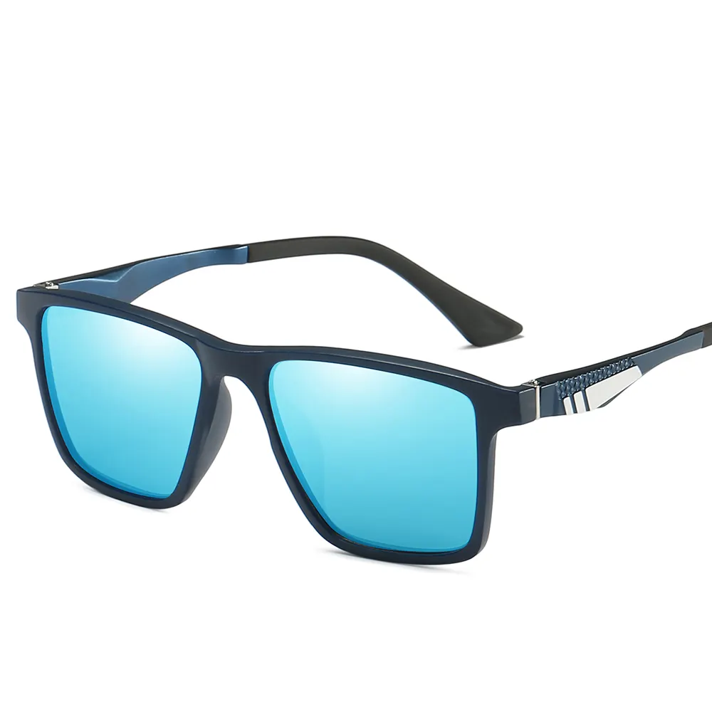 MS PE220 Male Fashion Pilot Aluminum Temple Square Frame Polarized Polar One Sunglasses Mens Shades