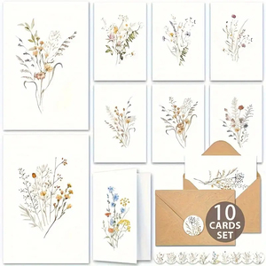 Màu nước hoa dại Matte cardstock thiệp chúc mừng với Envelopes-4x6 biểu tượng tùy chỉnh dập nổi kết thúc cho cá nhân ngày sinh nhật - Product Image 5