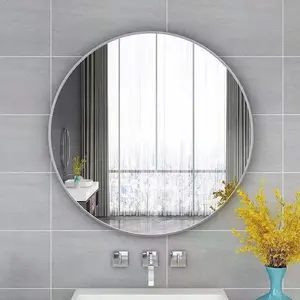 Zwarte Ronde Wandspiegel 30 Inch Moderne Cirkel Metalen Ingelijste Decoratieve Spiegel Op De Wandspiegel