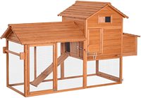 Poulailler en bois avec course portable et roues pour cage pour animaux de compagnie en bois d'arrière-cour