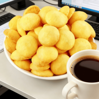 Pabrik OEM ODM Pasokan Langsung Biskuit Bulat 300g Biskuit dan Kue Kering Makanan Halal Kue Telur Bulat