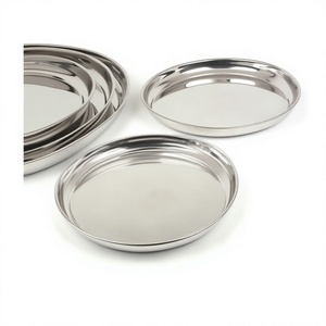 Stainless Steel Eco Friendly Serving <b>Tray</b> <b>Mirror</b> Finish Heavy Duty Platter Dishwasher Safe Snacks Desserts Hotel Restaurant Home - Product Image 1