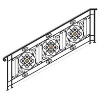 Balustrades de balcon industrielles en fer forgé au design simple pour villas, taille personnalisée, galvanisées à chaud, ISO9001