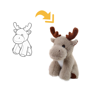 Peluche <span class=keywords><strong>Cerf</strong></span> Haut de Gamme pour Mariage, 20 cm, en Coton PP, Logo Personnalisé, Cadeau Commémoratif pour Événement - Product Image 2