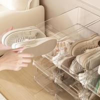 Organisateur de chaussures de basket-ball empilable Boîte à chaussures en plastique transparent épais avec couvercle rabattable pour une organisation efficace du stockage des chaussures