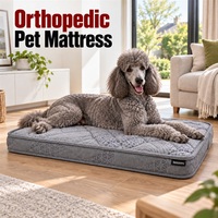 Matelas orthopédique personnalisé pour chien avec choix de tissus imprimés et housse extérieure amovible avec tissu latéral gris imprimé