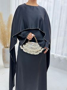 Vestido Abaya de Satén Elegante y de Lujo Modesto para Fiesta de Noche en Dubái, Talla Grande, Color Sólido, con Cuentas, Largo, Estilo Maxi, Otoño, Venta al Por Mayor 2026 - Product Image 4