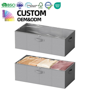매트리스 밑 옷장용 손잡이가 있는 특대형 접이식 패브릭 수납함 - Product Image 1