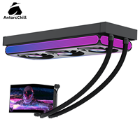 Refroidisseur de processeur liquide AntarcChill 360 AIO avec écran OLED incurvé de 6,67 pouces 1080x2400, kit de radiateur de refroidissement par eau magnétique détachable