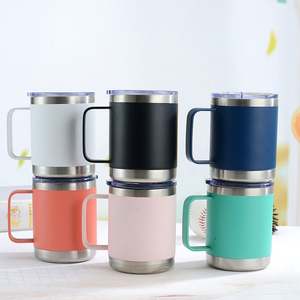 Produits écologiques 2026, logo personnalisé, anti-fuite, 12 oz, 14 oz, tasse à café isotherme en acier inoxydable 304 avec poignée - Product Image 5