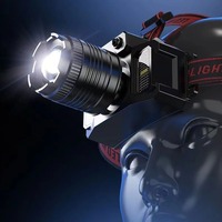 Lampe frontale LED à induction intelligente, lumière blanche super brillante, étanche IP54, portée de 300 à 499 m, rechargeable par USB, réglable