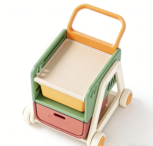 多機能4輪幼児用学習歩行器-収納付きプッシュ式ベビーカー、乳児へのギフト、耐荷重15kg、6ヶ月～3歳向け - Product Image 4