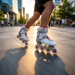 Pattini in Linea in Fibra di Carbonio <span class=keywords><strong>per</strong></span> <span class=keywords><strong>Adulti</strong></span>, Professionali a 3 Ruote, Slalom Freestyle, Pattini da Velocità con Ruote in PU Resistenti all'Usura <span class=keywords><strong>per</strong></span> Esterni - Product Image 2